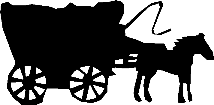 Horse Drawn Wagon Svg Clipart (808x416), Png Download