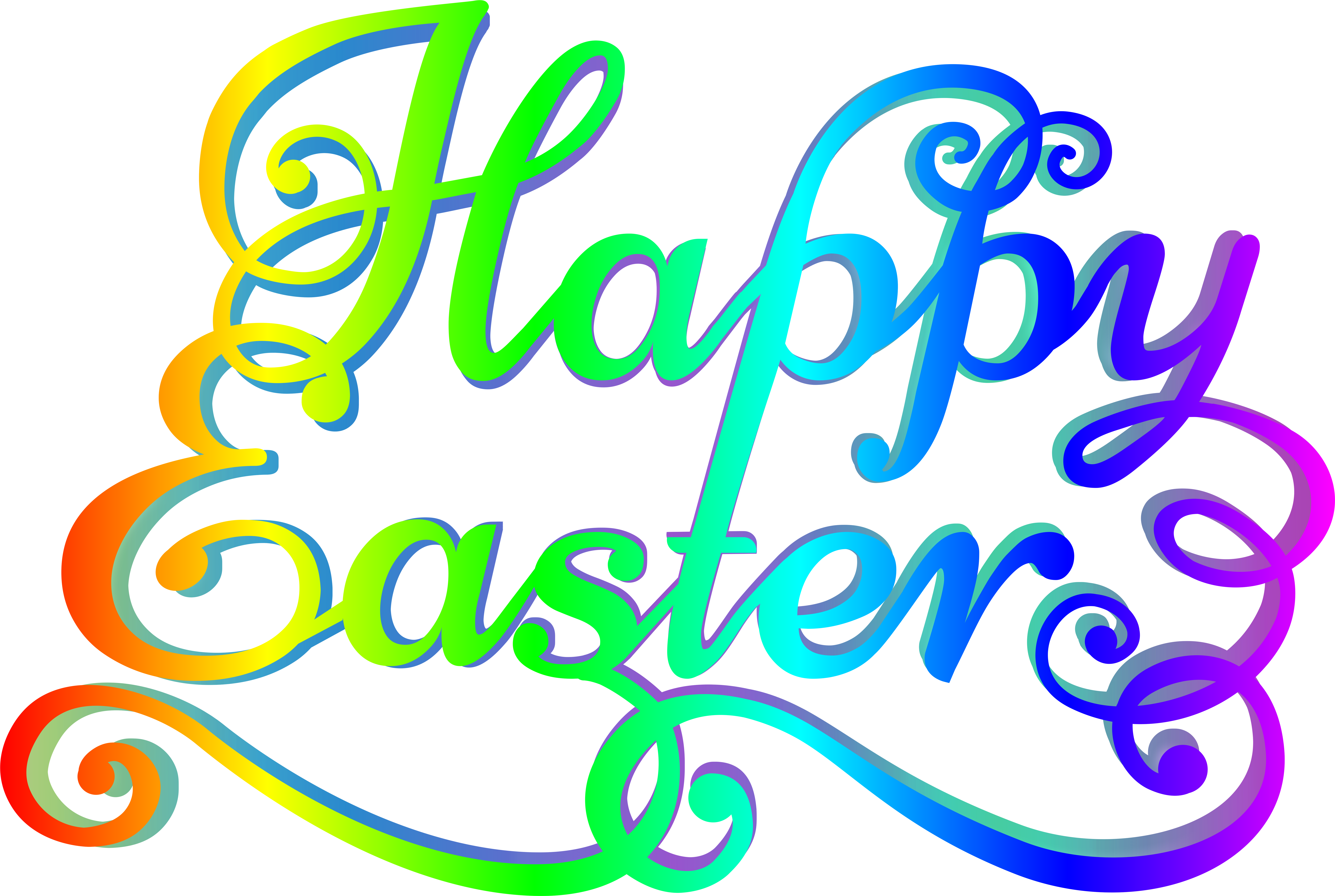 Happy Easter Png Transparent Clipart (8130x5514), Png Download