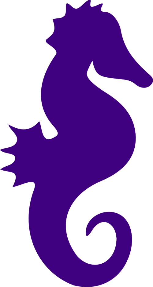 Seahorse Silhouette Clipart (500x935), Png Download