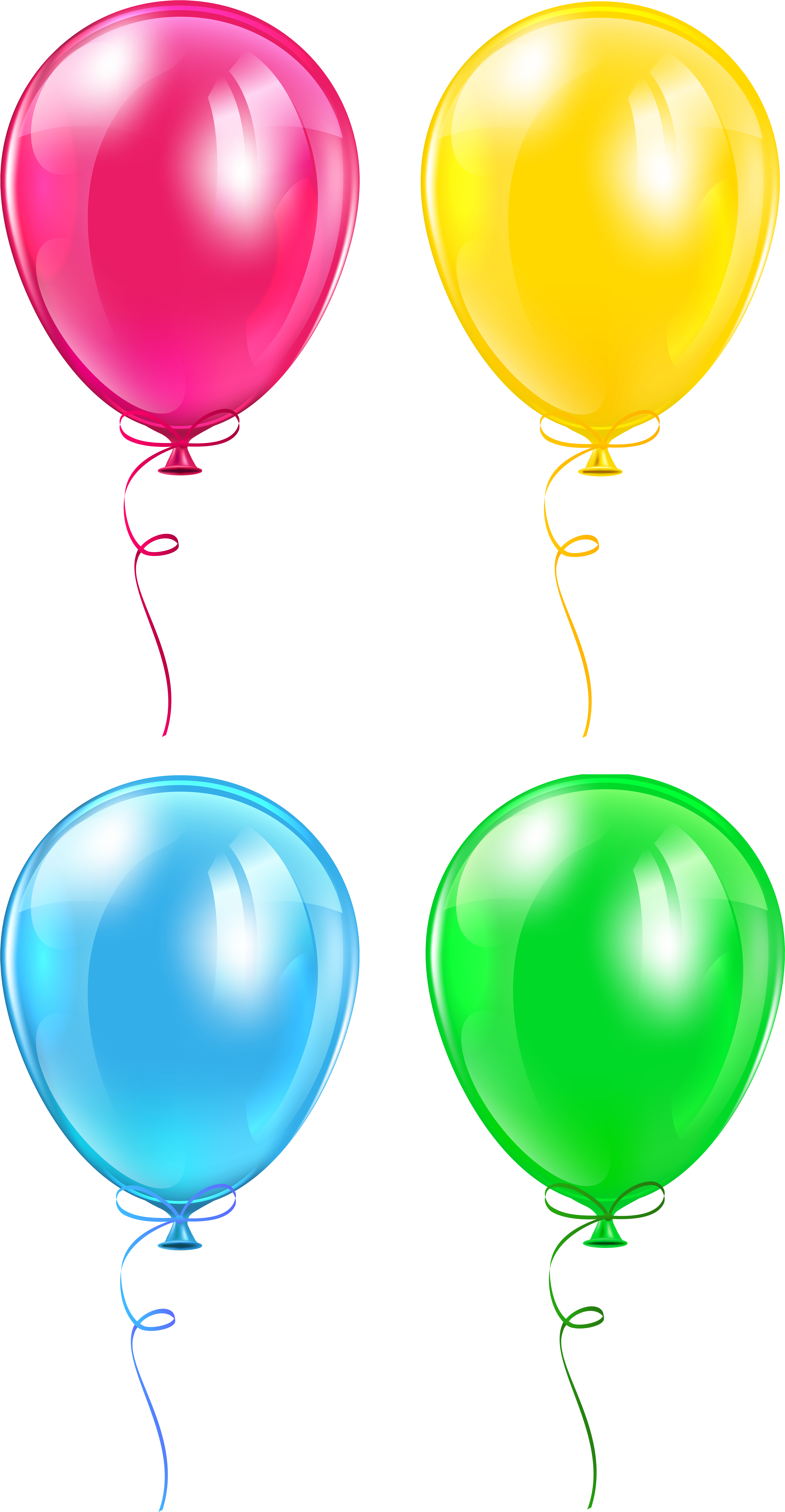 Balloon Red Green Yellow And Blue Clipart - Png Download (4341x8000), Png Download