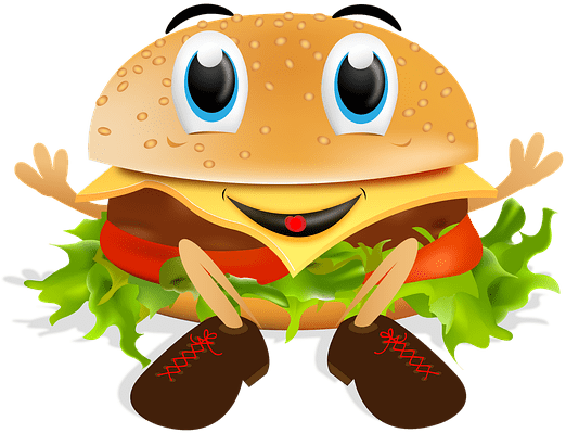 Funny Burger Png Clipart (533x640), Png Download
