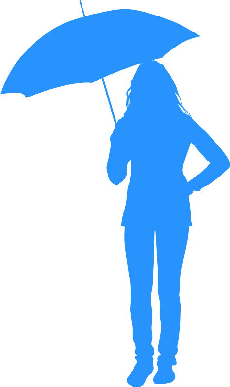 Silueta Mujer Bajo La Lluvia Clipart (480x800), Png Download