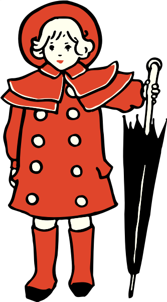 Girl With Umbrella-1574783124 - Cartoon Clipart (600x600), Png Download