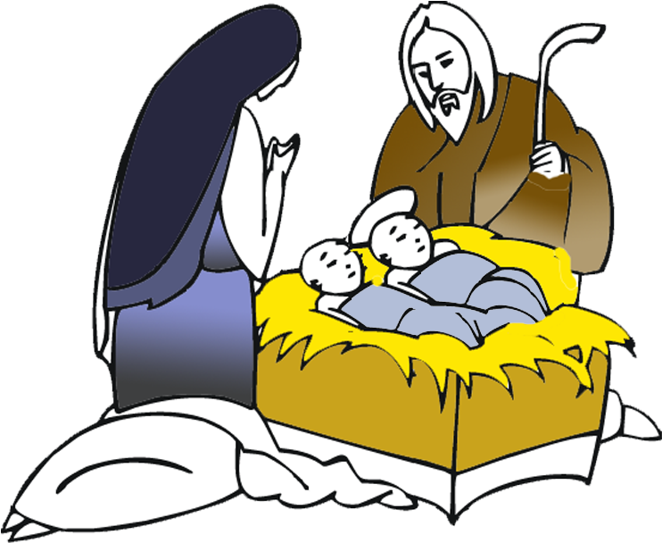 Transparent Nativity Scene Clipart - Christmas Coloring Pages - Png Download (742x608), Png Download