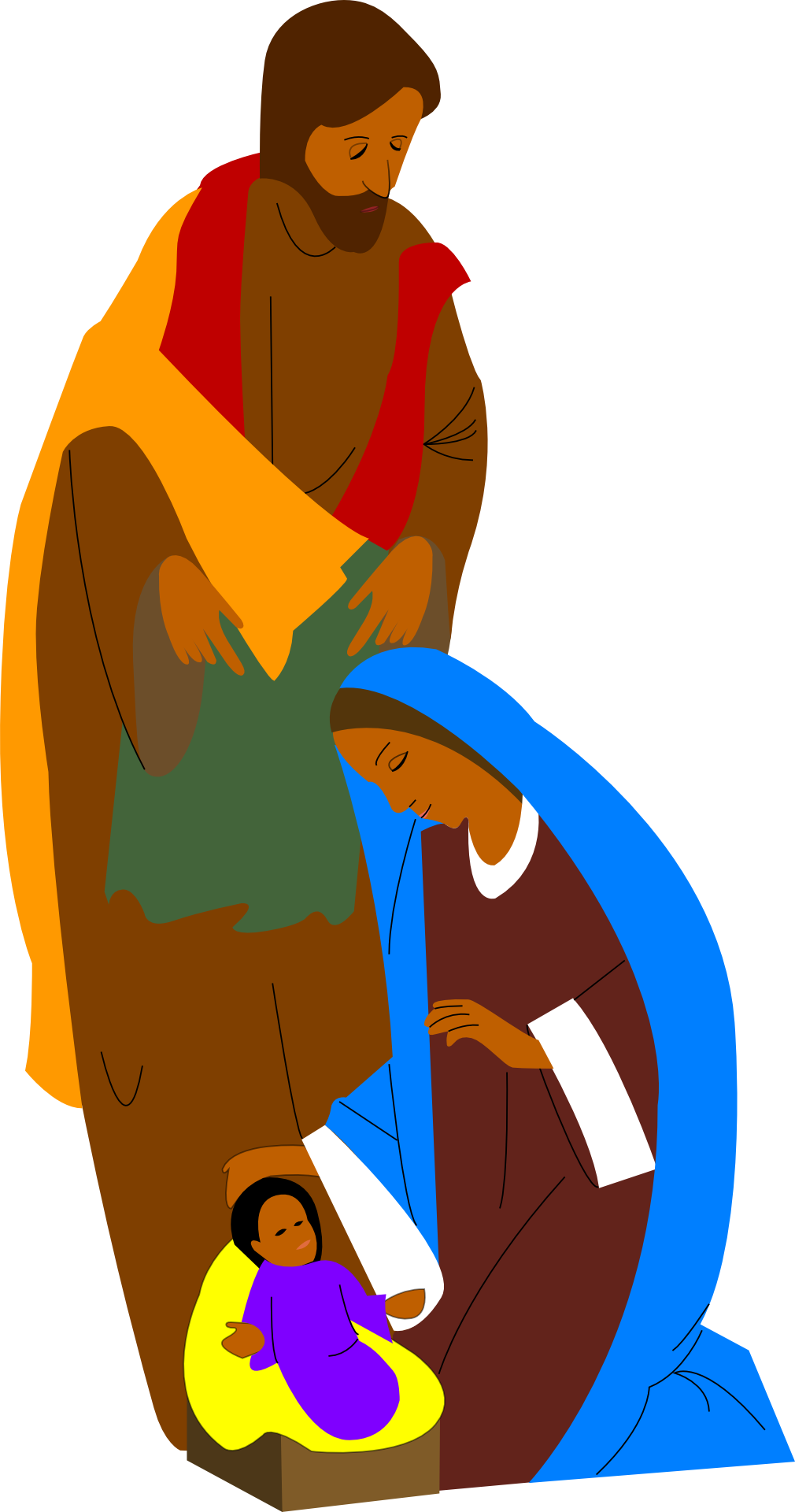 Nativity Jesus Mary Free Photo - African American Religious Christmas Clip Art - Png Download (500x950), Png Download