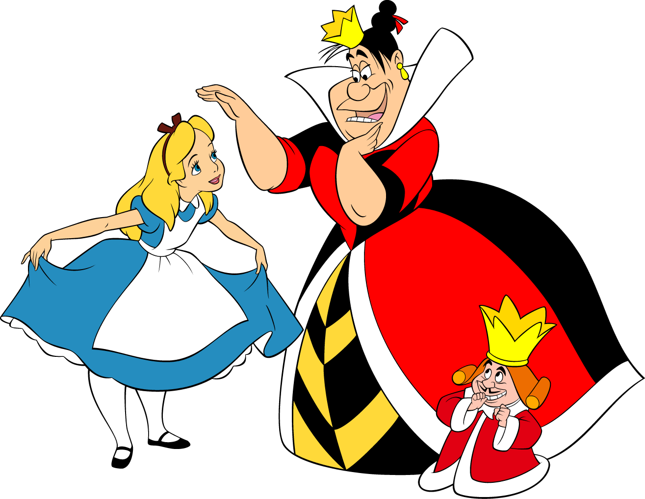 Alice In Wonderland Characters Clipart Free Clip Art - Alice In Wonderland King And Queen Of Hearts - Png Download (1315x1018), Png Download