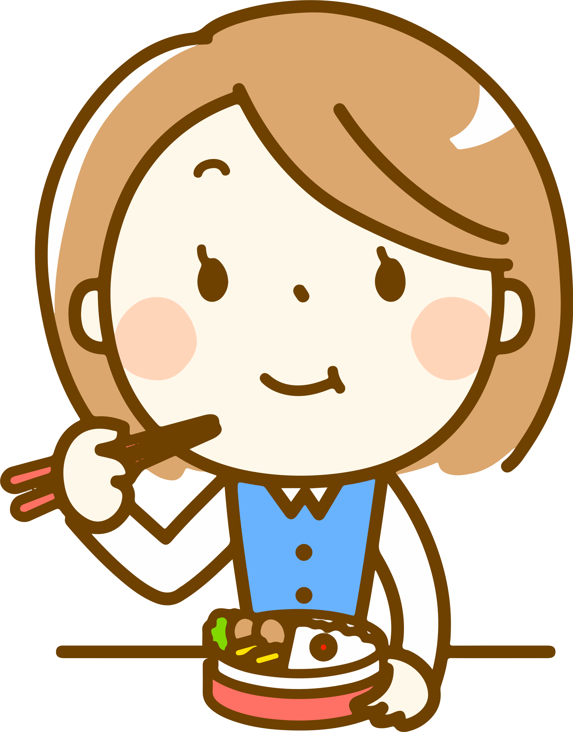 Woman Eating Bento - Girl Eating Clipart - Png Download (600x600), Png Download