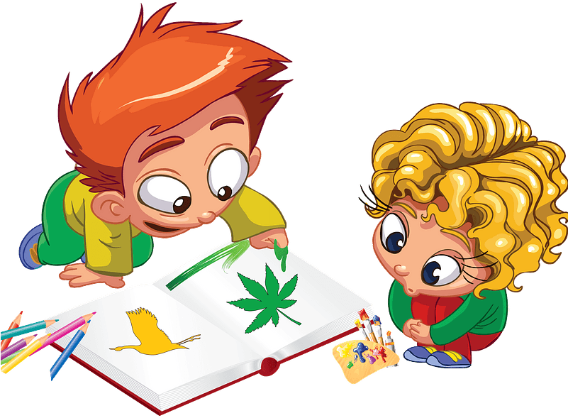 Kids Are Enjoying Coloring Clipart - Công Ty Cổ Phần Dược Phẩm Xanh - Png Download (800x596), Png Download