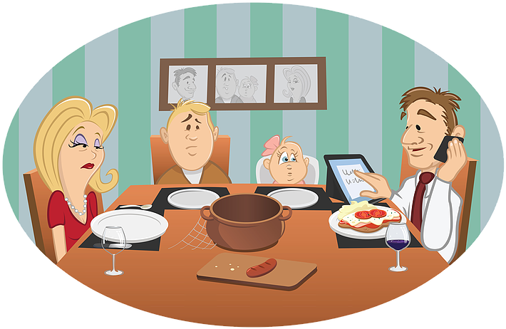 Sad Dinner Table Clipart (770x526), Png Download