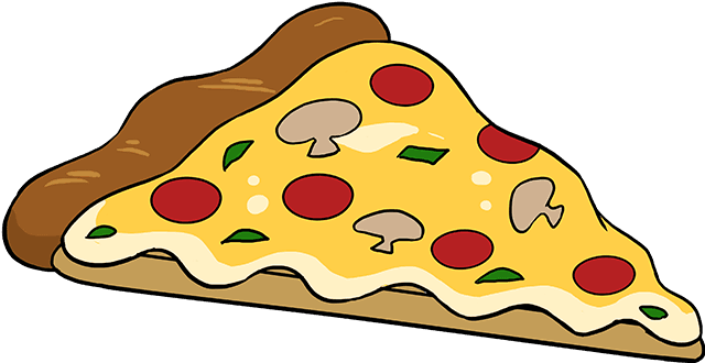How To Draw Pizza - Creative Easy Step By Step Drawings Clipart (680x678), Png Download