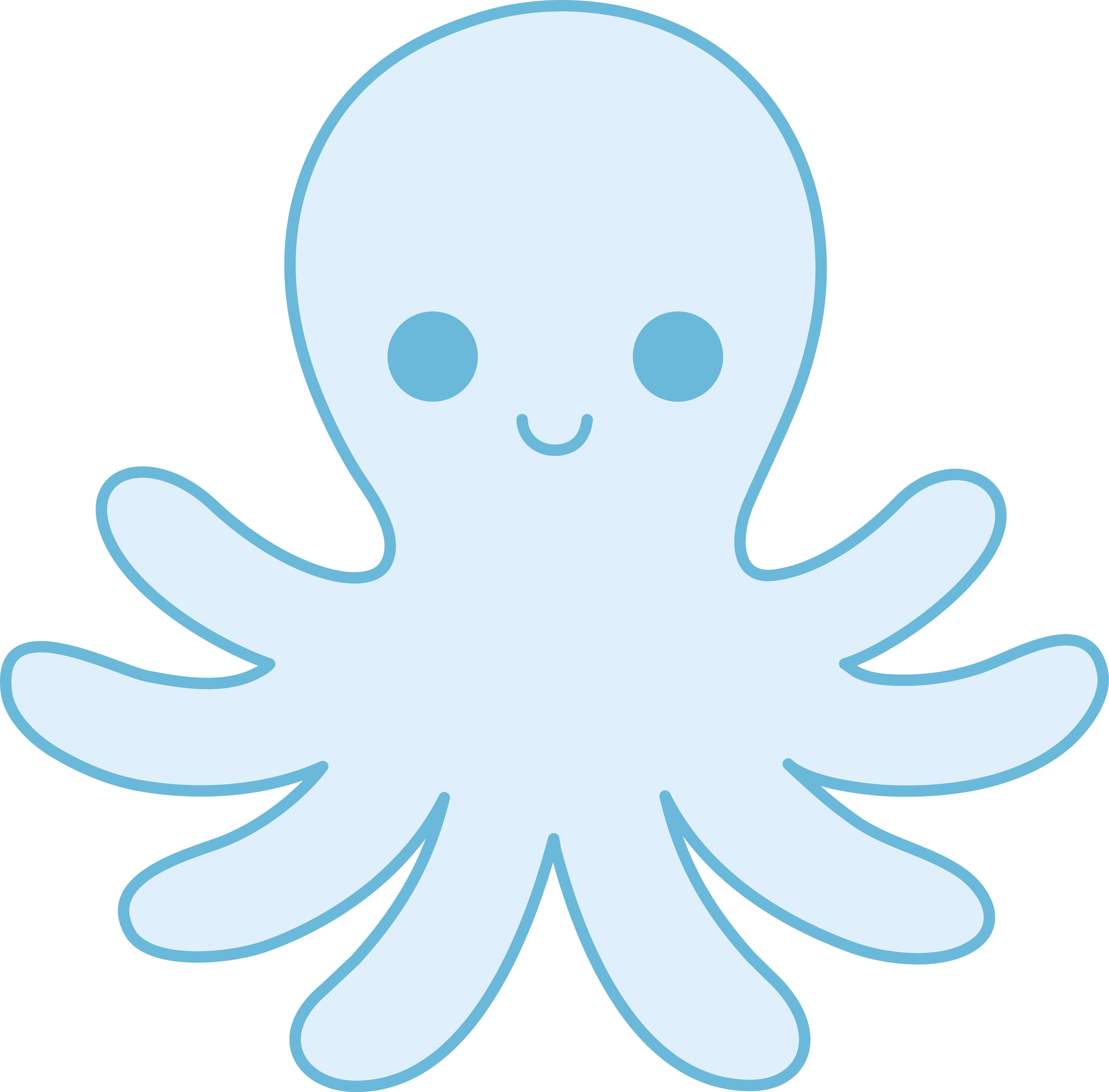 Octopus Silhouette Png - Cute Octopus Silhouette Clipart (5258x5178), Png Download