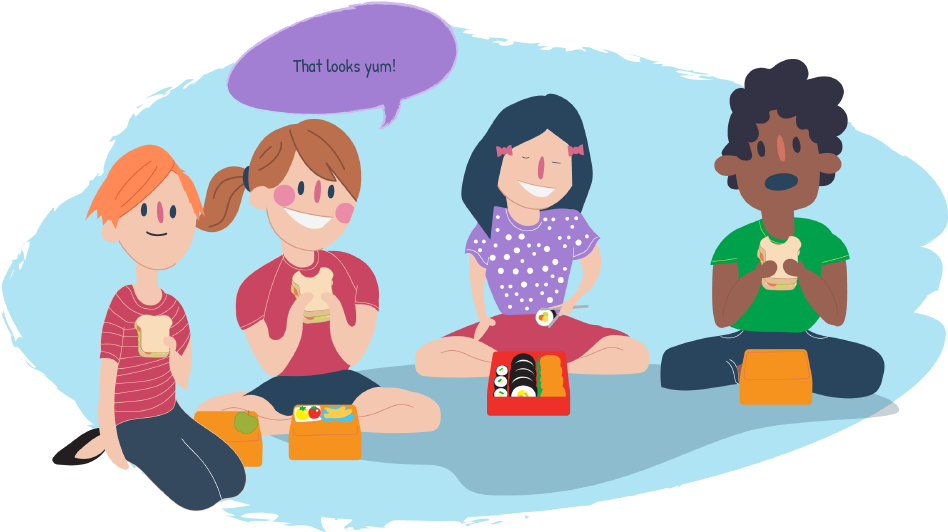 Friends Eating Png Clipart (1000x692), Png Download