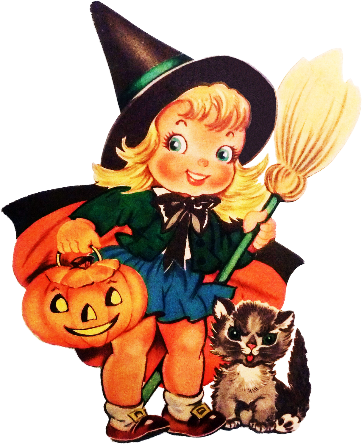 Vintage Retro Halloween Clipart - Png Download (1329x1600), Png Download