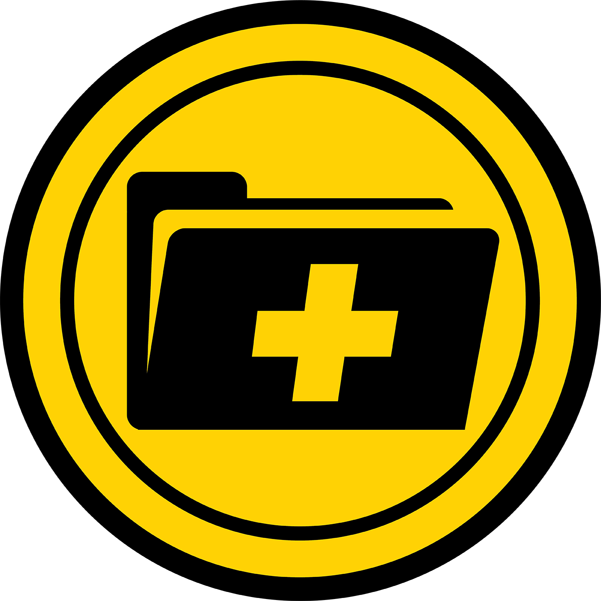 Folder With Health Symbol Icon - Awesome Face Clipart (1200x1200), Png Download