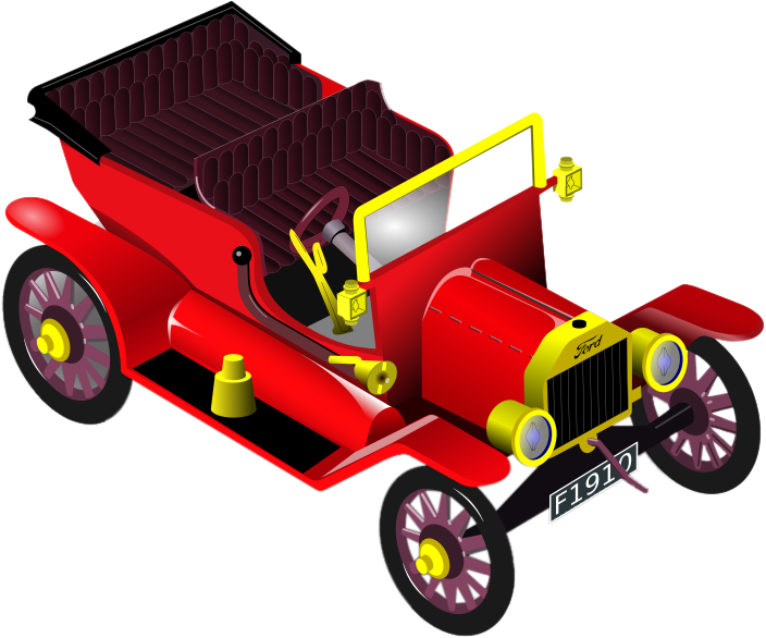 Old Car Clipart - Isometric Model T Car - Png Download (741x597), Png Download
