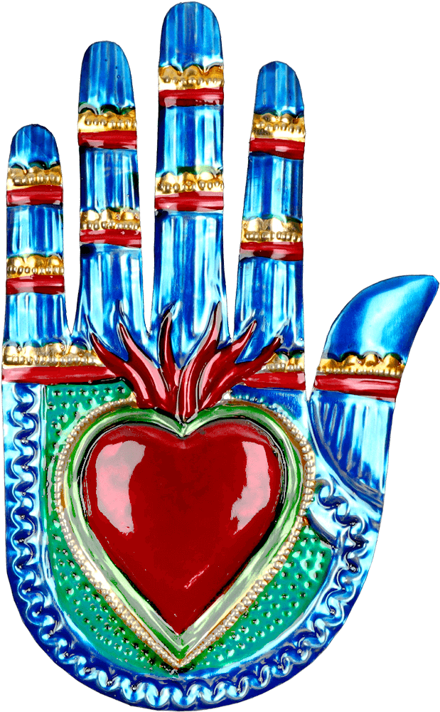 Sacred Heart Vintage Hand - Illustration Clipart (619x1001), Png Download