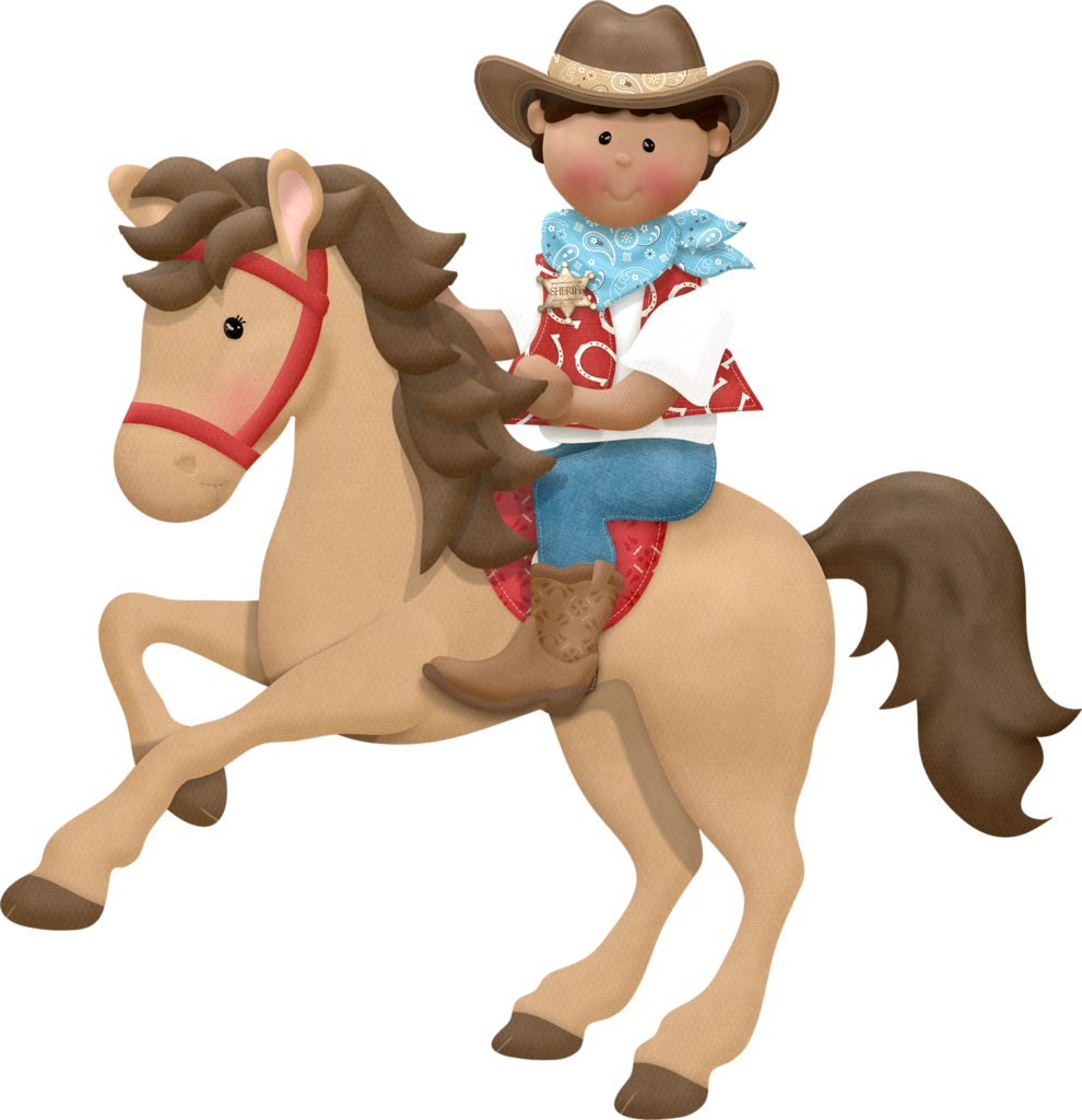 Cowboy E Cowgirl - Horse Back Riding Clipart - Png Download (990x1024), Png Download