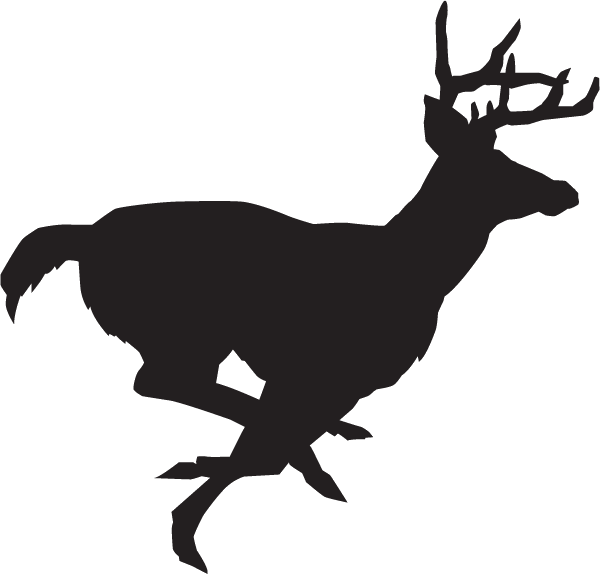 White-tailed Deer Clip Art Decal Deer Hunting - Deer Running Silhouette - Png Download (600x575), Png Download