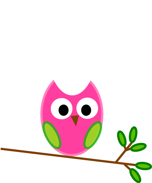 Owls On A Branch Cartoon Clipart (558x594), Png Download