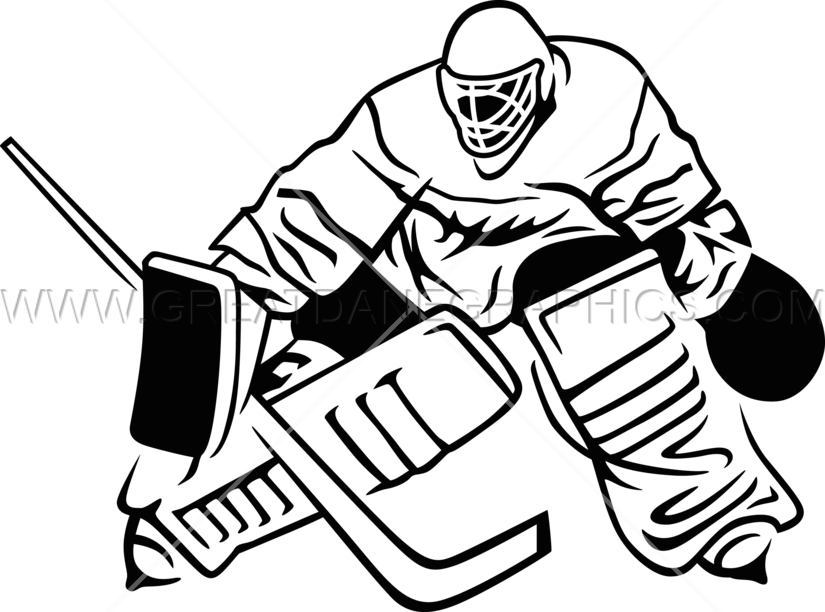 Field Hockey Clipart Drawing - Draw A Hockey Goalie - Png Download (825x612), Png Download