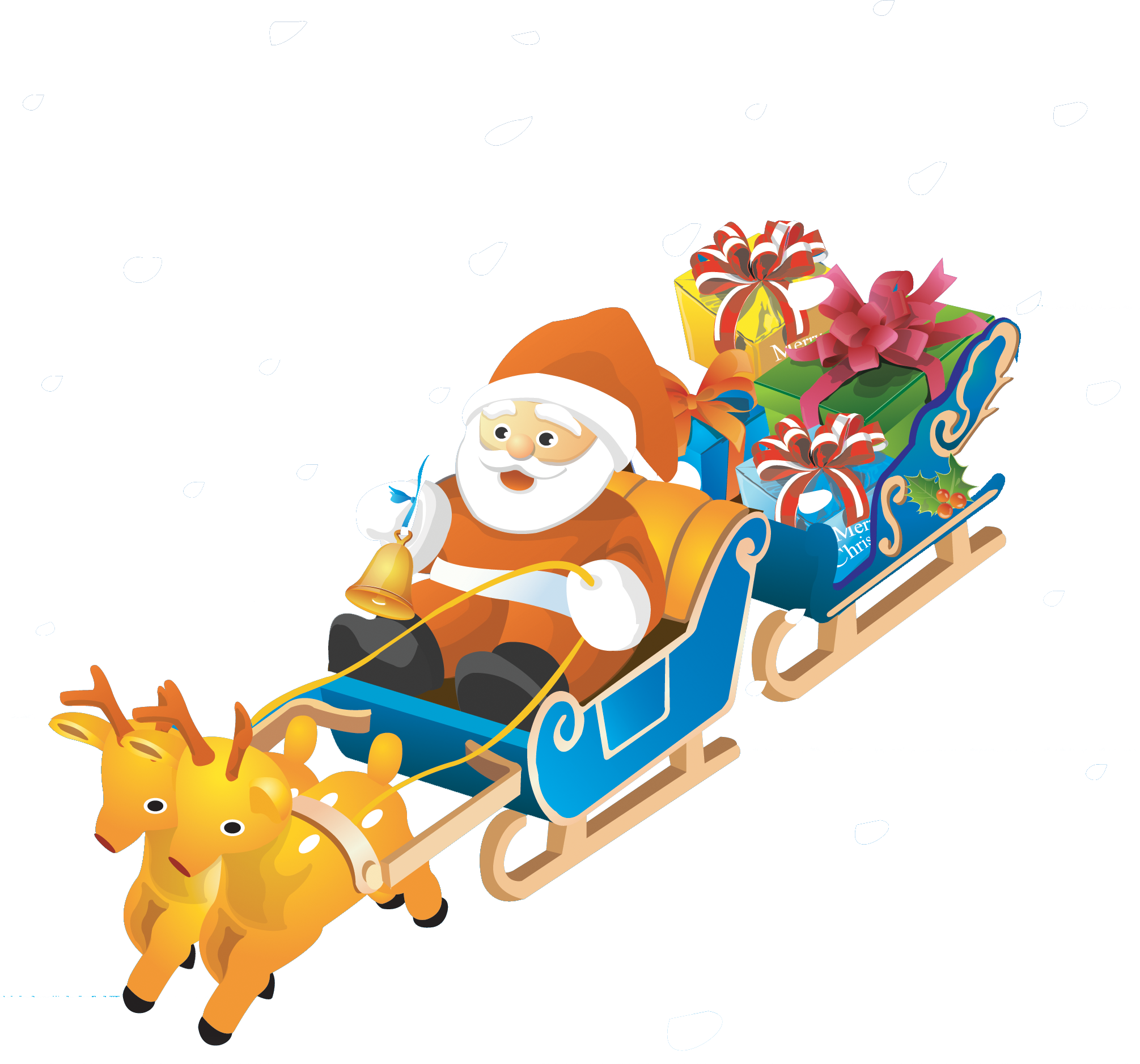 Santa Sleigh Png Clipart (2011x1877), Png Download