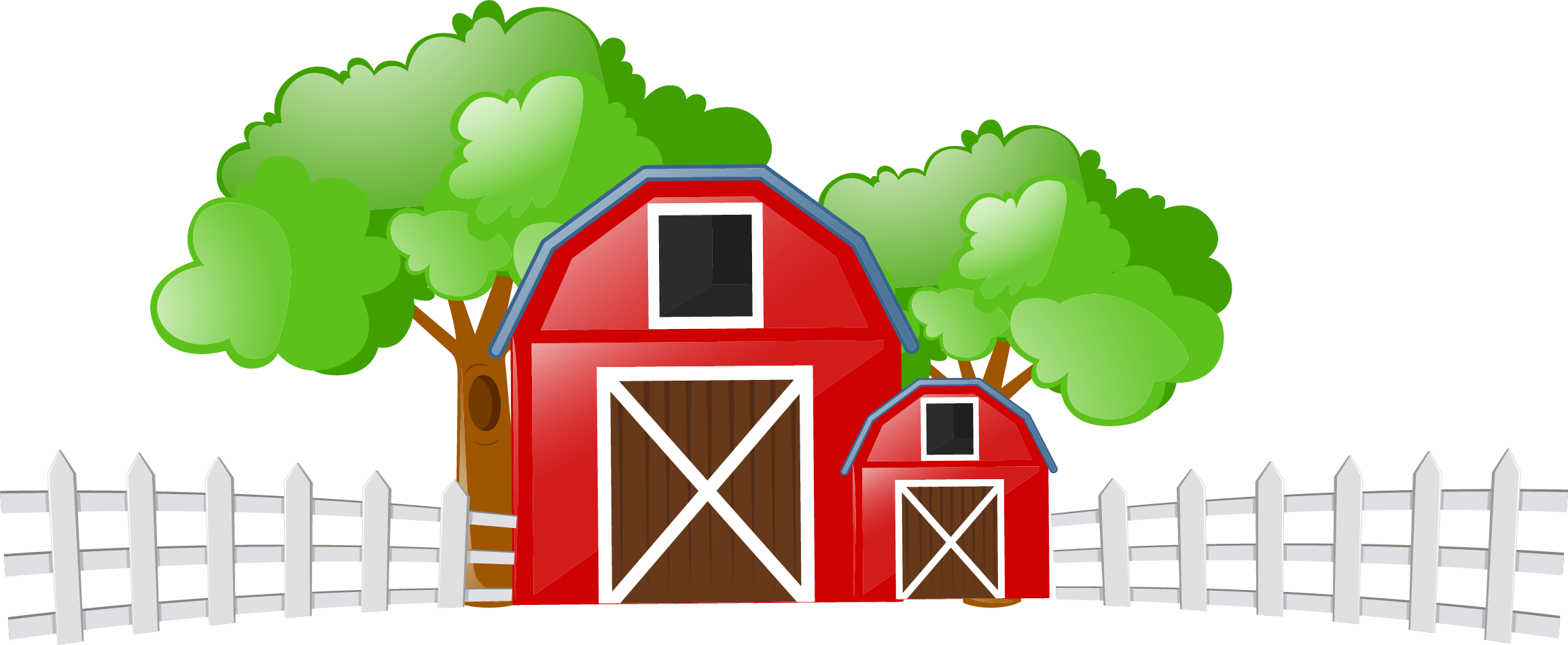 Farm Field Cartoon Livestock Cattle Free Hq Image Clipart - Transparent Farm Clipart - Png Download (2308x949), Png Download