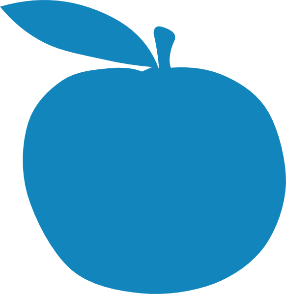 Teal Clipart Apple - Apple Clipart Blue - Png Download (582x598), Png Download