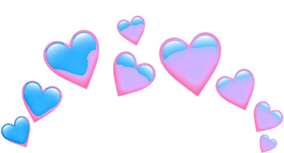 #pink #red #spiral #aesthetic #crown #taç #grid #wings - Pink Hearts Emoji Png Clipart (1024x1024), Png Download