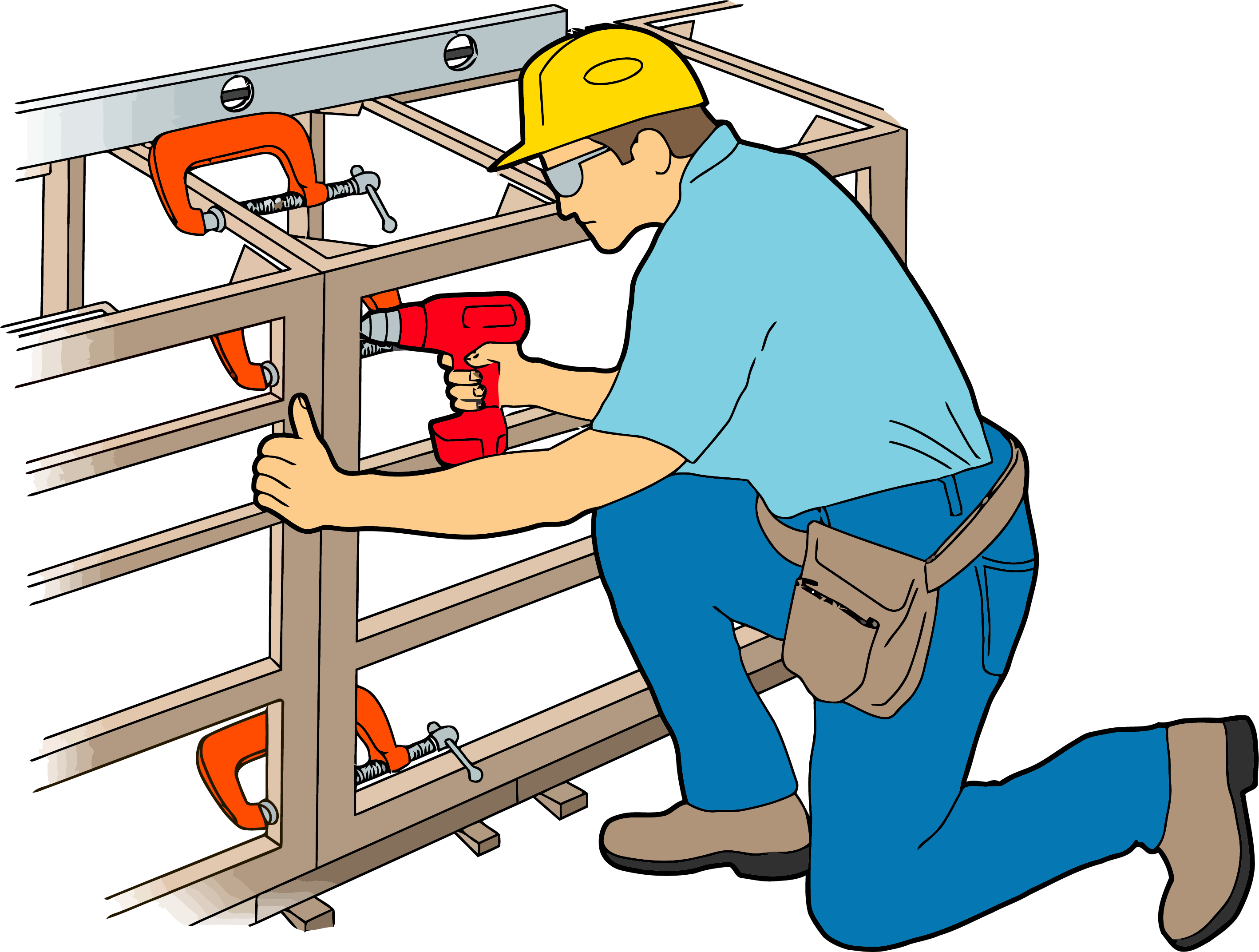 Transparent Construction Worker Png - Carpenter Clipart (2836x2144), Png Download