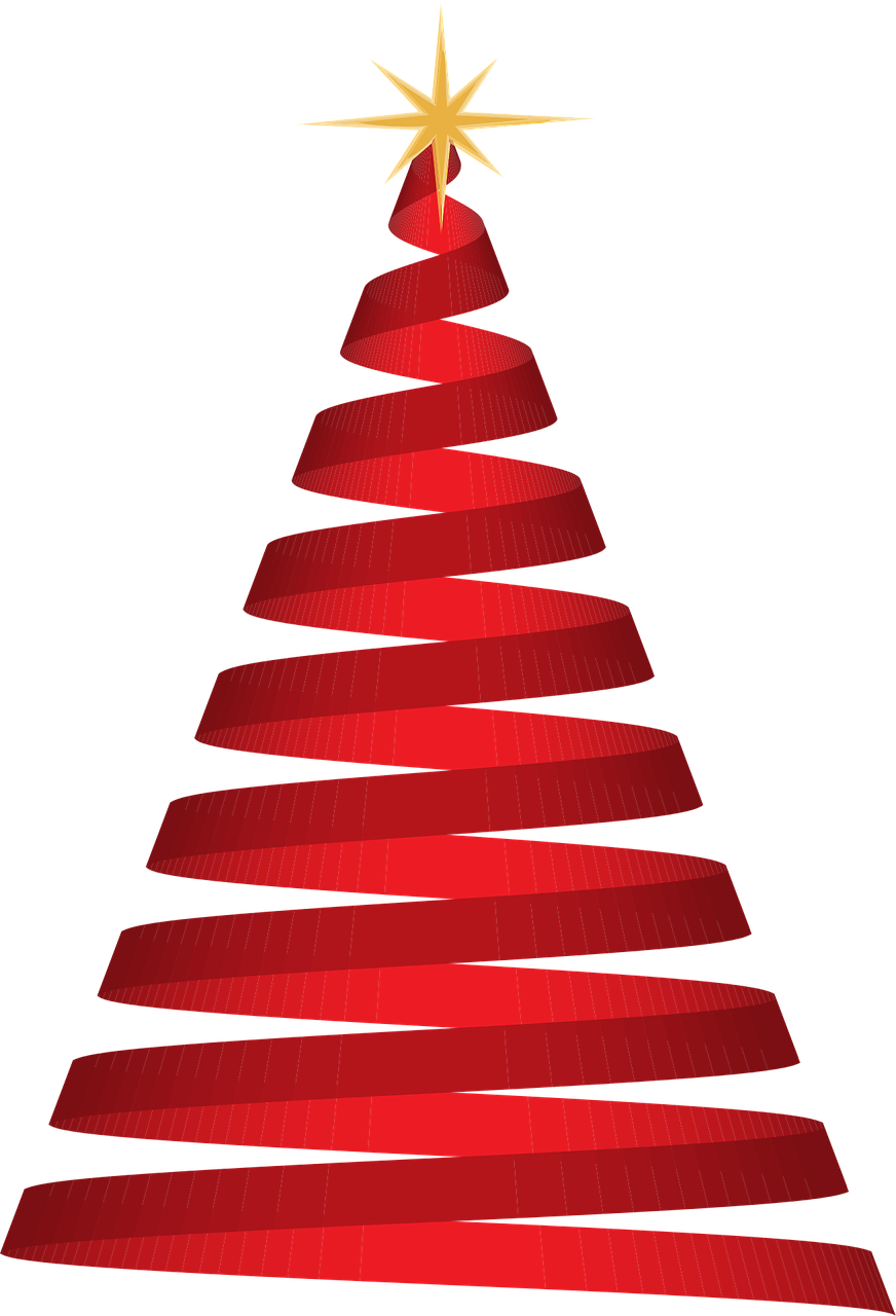 Transparent Christmas Tree Red Clipart (872x1280), Png Download