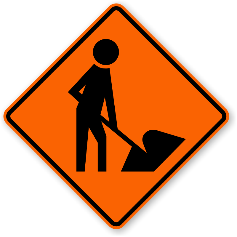 Transparent Street Signs Clipart - Construction Men At Work Sign - Png Download (800x800), Png Download
