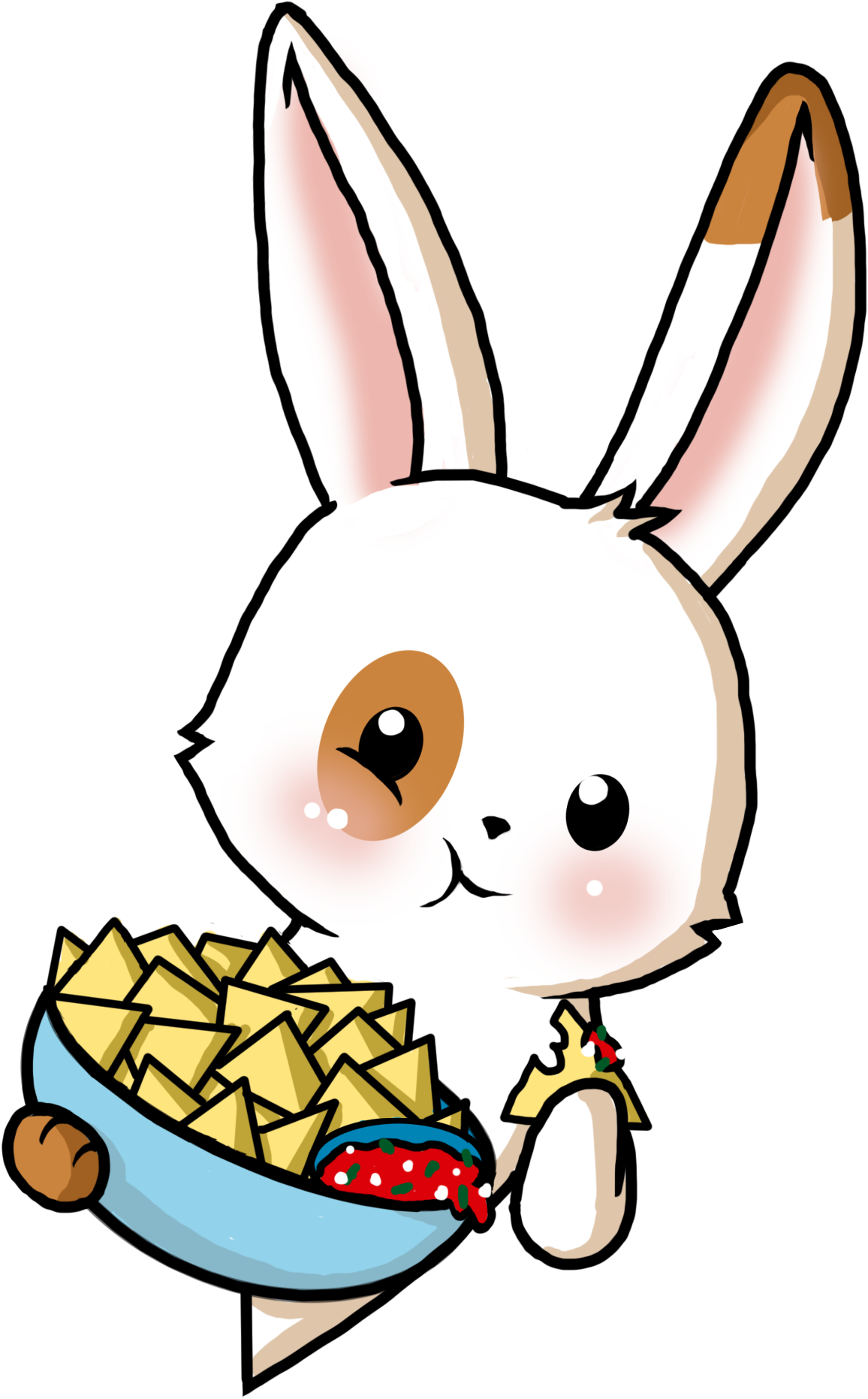 Bunny-snacks - Domestic Rabbit Clipart (1212x1900), Png Download