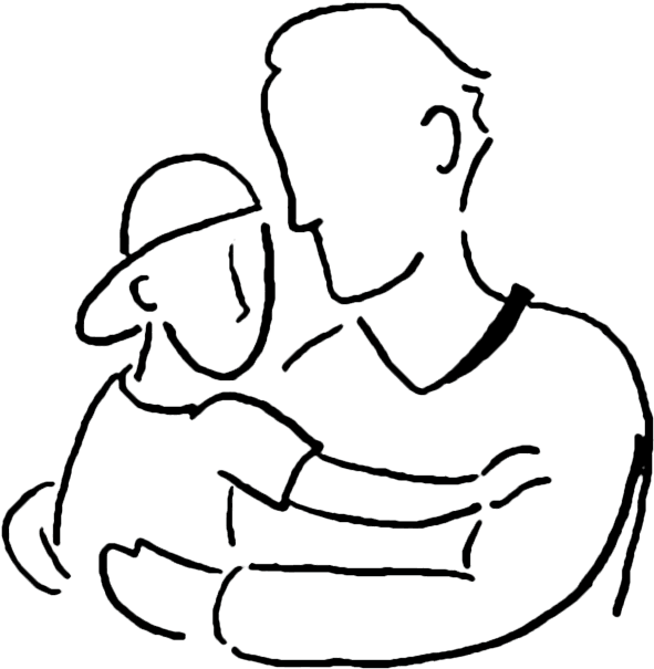 Father Son Clip Art - Dad And Son Drawing - Png Download (600x610), Png Download