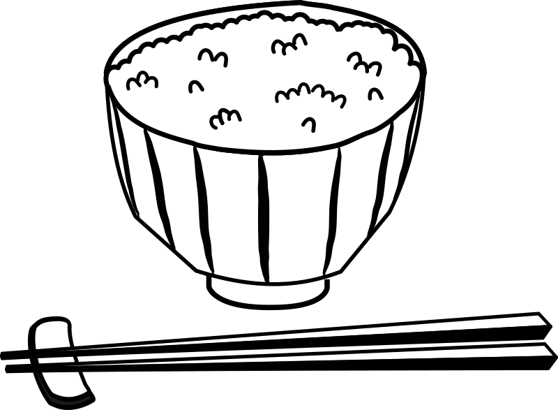 Oatmeal Clipart Black And White - Rice Clipart Black And White - Png Download (800x587), Png Download