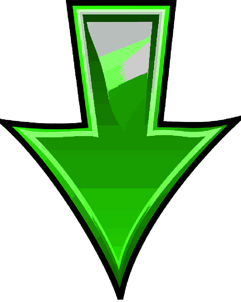 Arrow, Download, Down, South, Green, Gloss - Transparent Down Arrow Gif Clipart (800x1003), Png Download
