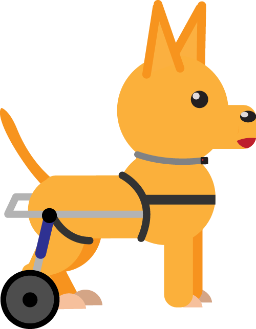 Cartoon Dog In Wheelchair Png Clipart (500x643), Png Download