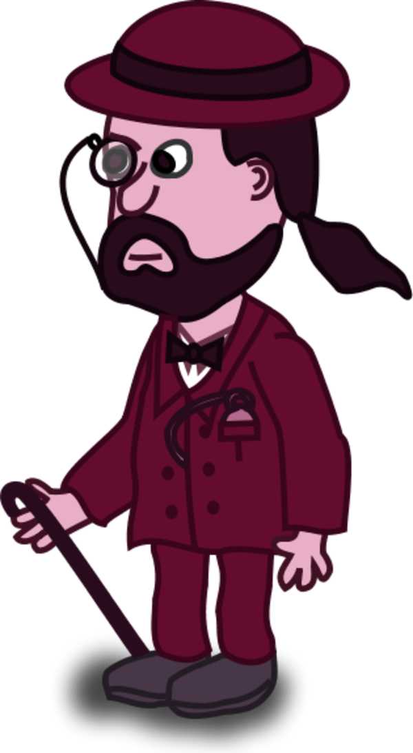 Gentleman Walking Stick Suit Comic Character Clipart- - Comic Character Cliparts - Png Download (600x1093), Png Download