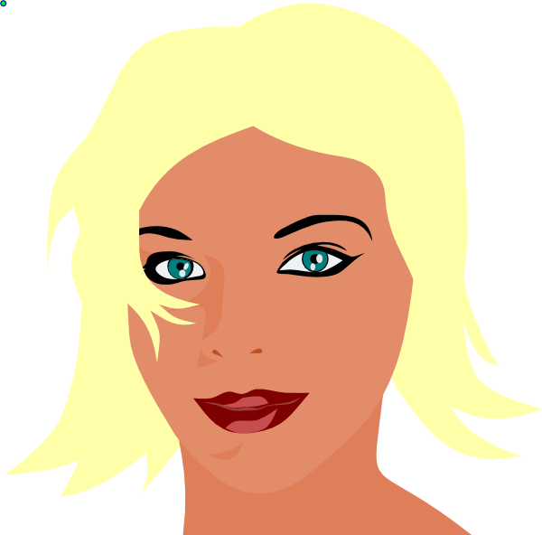 Blonde Girl Head Transparent Clipart (600x592), Png Download