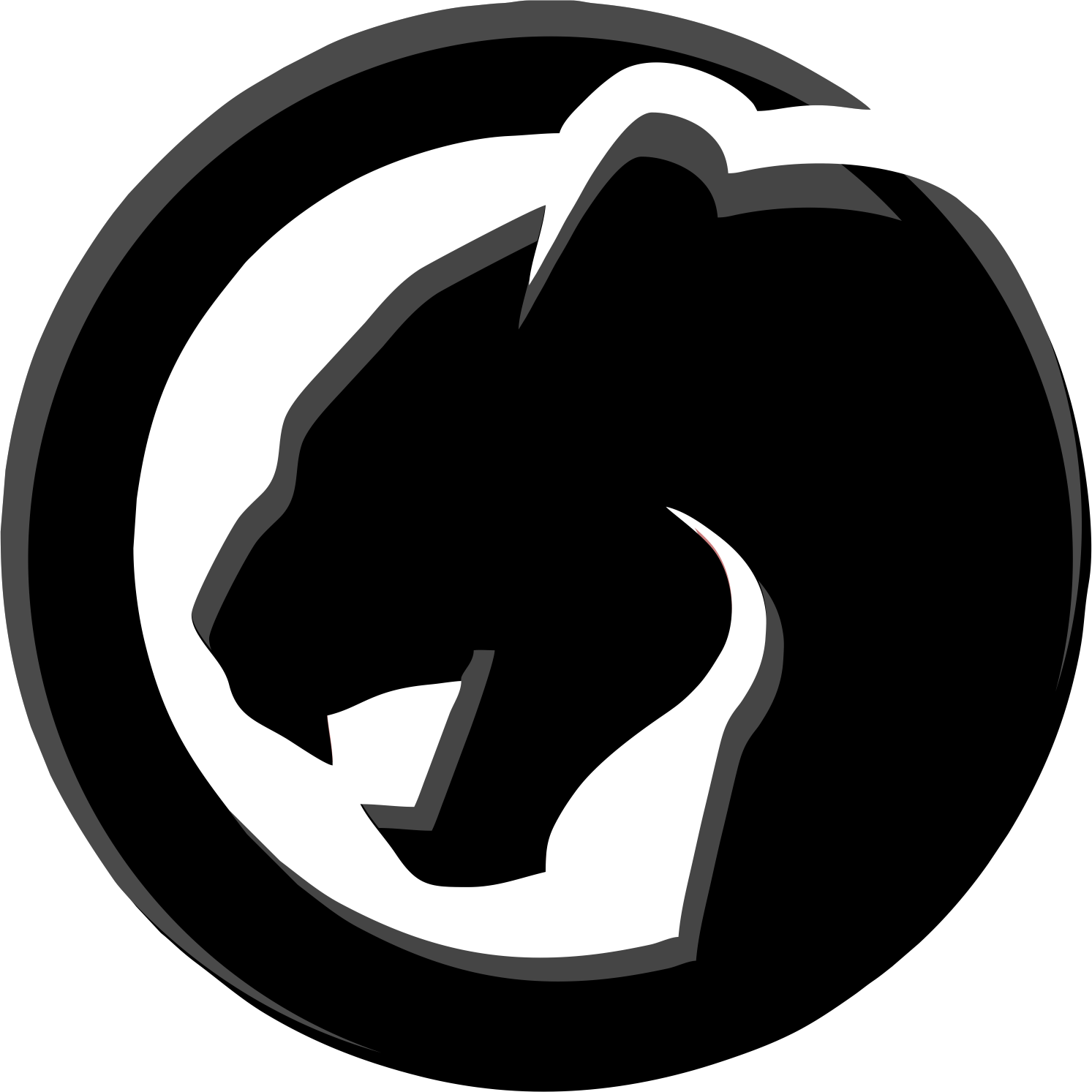 Black Panther Photography Cougar Drawing - Animal Drawing Black Panther Clipart (1493x1493), Png Download
