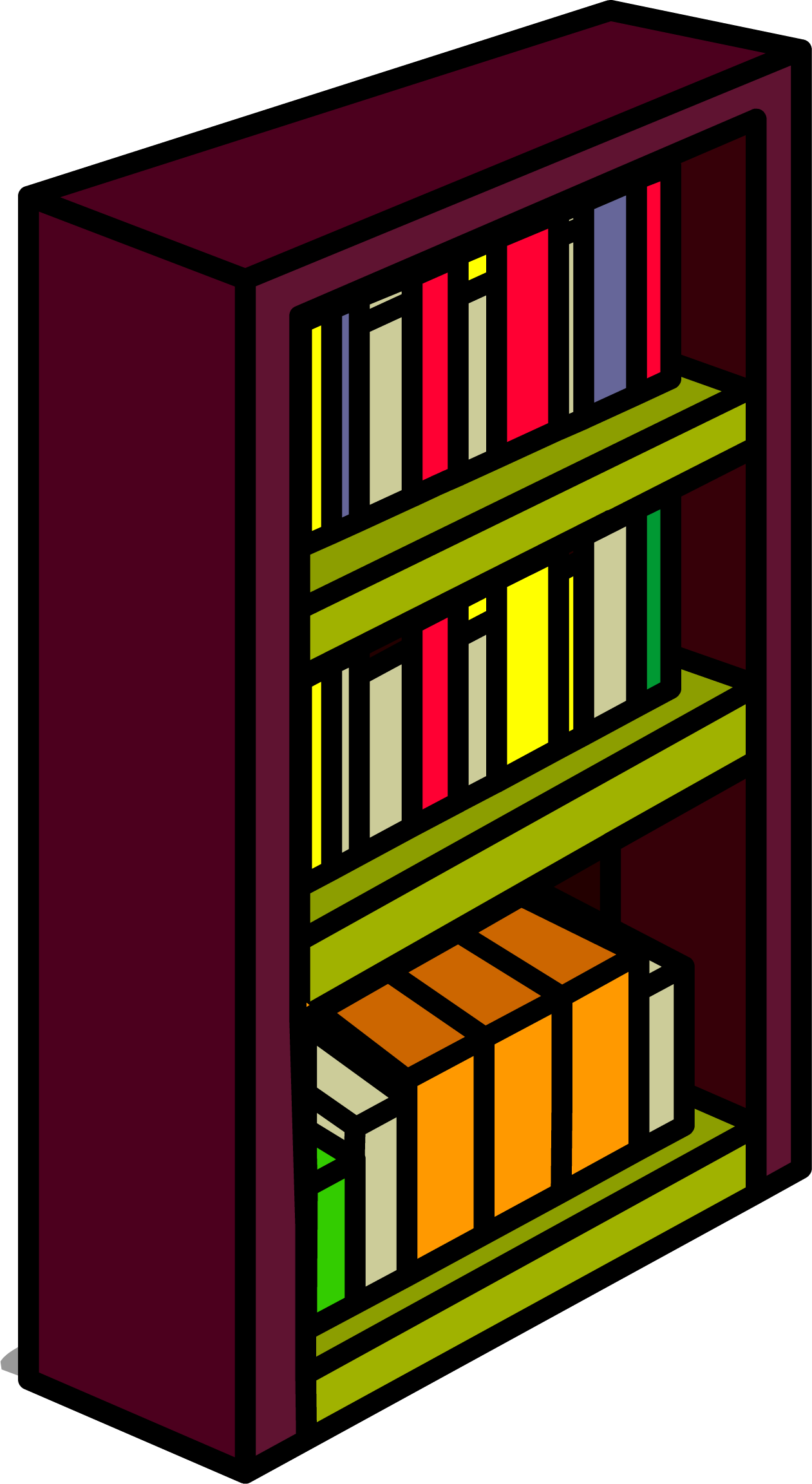 Clipart Book Shelf Clipart Freeuse Library Image - Clip Art Book Shelf - Png Download (1261x2304), Png Download
