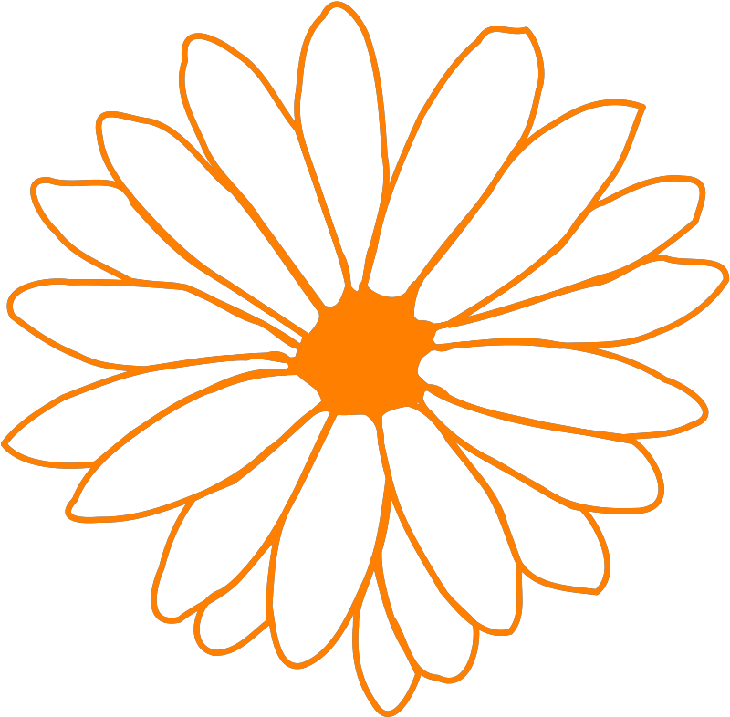 Orange Flower Svg Clip Arts - Flower Outline Clipart - Png Download (1024x1024), Png Download