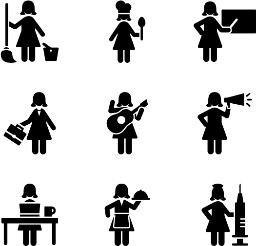 Slavery Clipart Migrant Worker - Women At Work Symbol - Png Download (600x564), Png Download
