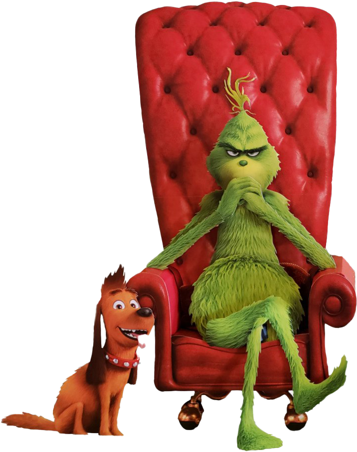 Grinch Png Picture - Grinch In A Chair Clipart (900x1160), Png Download