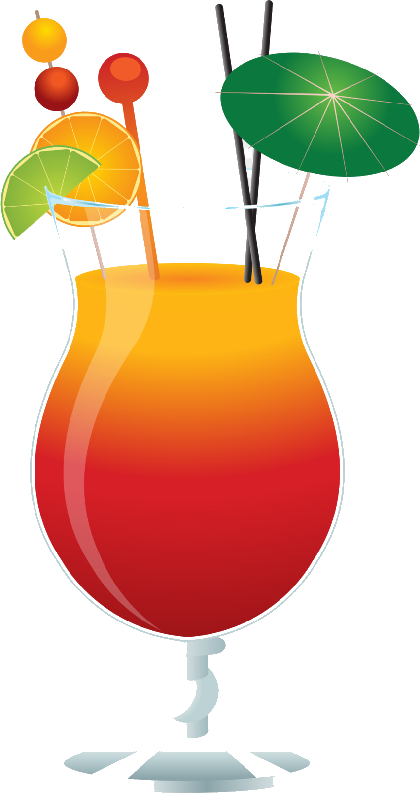 Alcohol Clipart Mixed Drink - Cocktail Glass Clip Art - Png Download (900x1660), Png Download