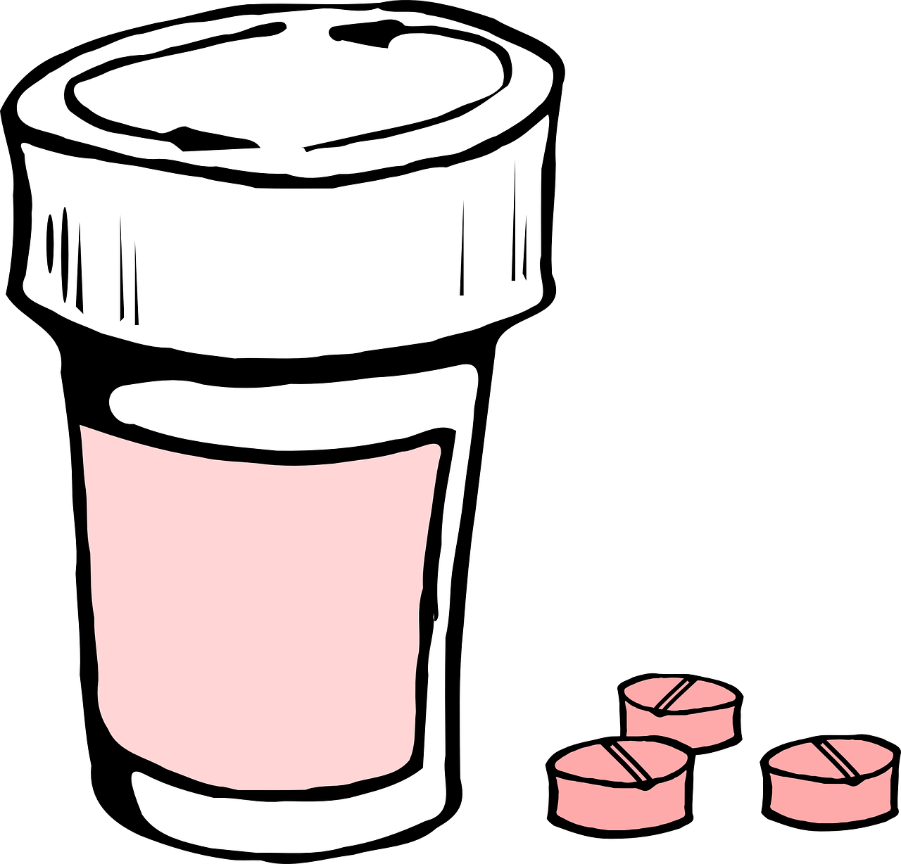 Jar-305780 - Draw A Pill Bottle Clipart (640x614), Png Download