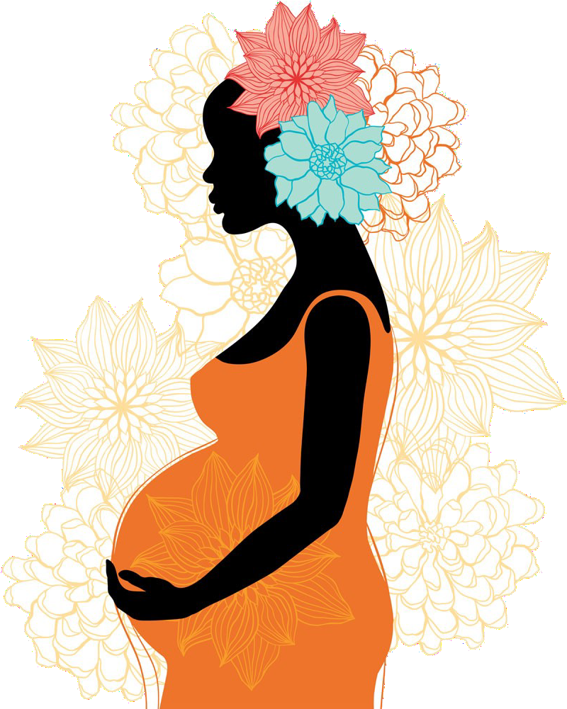 Illustration Of A Pregnant Woman Wearing An Orange - Illustration Clipart (1000x1000), Png Download
