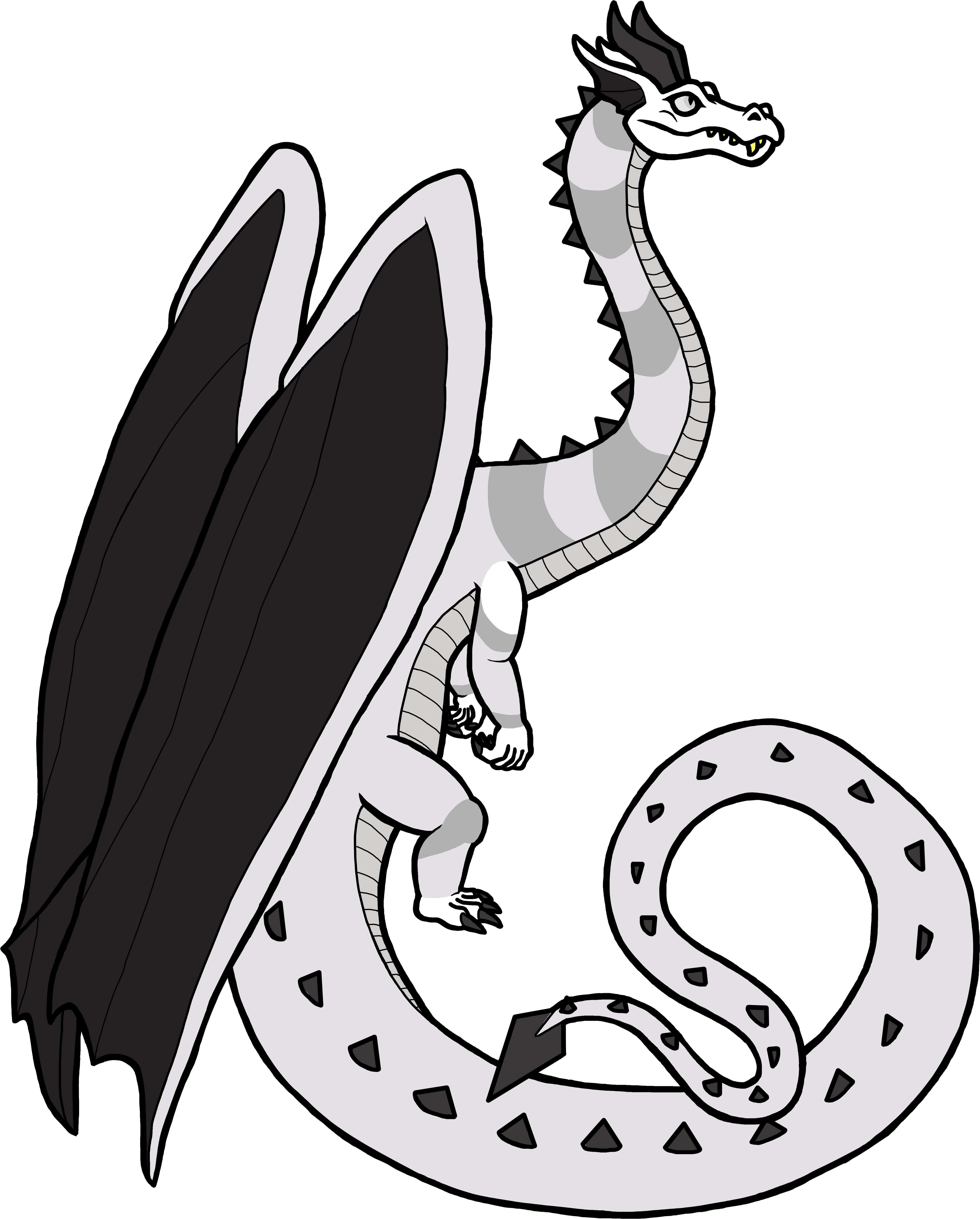 A Diamond Regent Dragon With The White Color Morph - Cartoon Clipart (5000x6000), Png Download