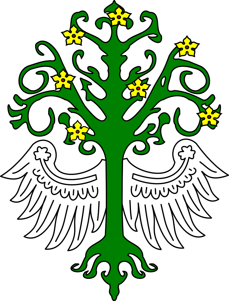 Tree Heraldic No Background Clipart (974x1280), Png Download