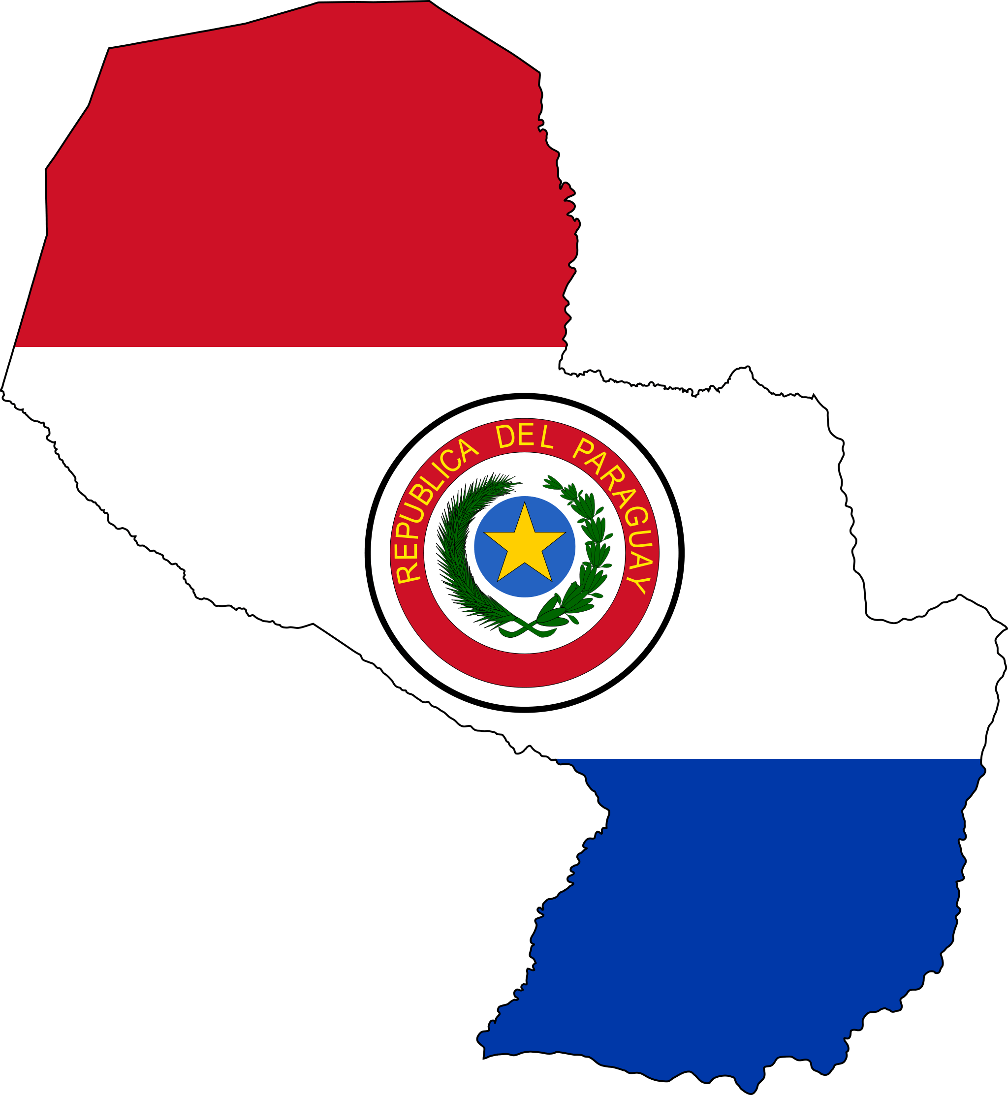 Transparent Right To Petition Clipart - Paraguay Flag Map - Png Download (2048x2225), Png Download