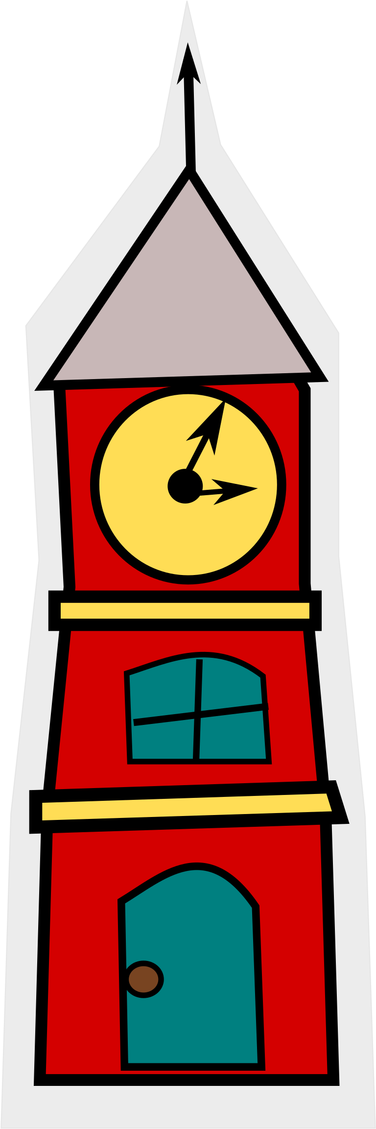 Town Council Clock Clipart - Tower Clock Clipart Png Transparent Png (808x2400), Png Download